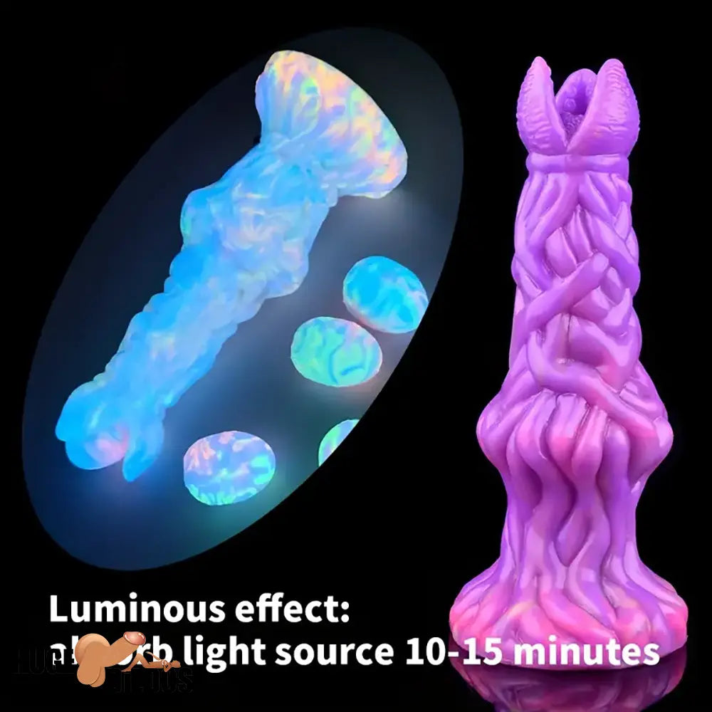 7.99in Luminous Ovipositor Silicone Dildo For Anal Vaginal G Spot Stimulation
