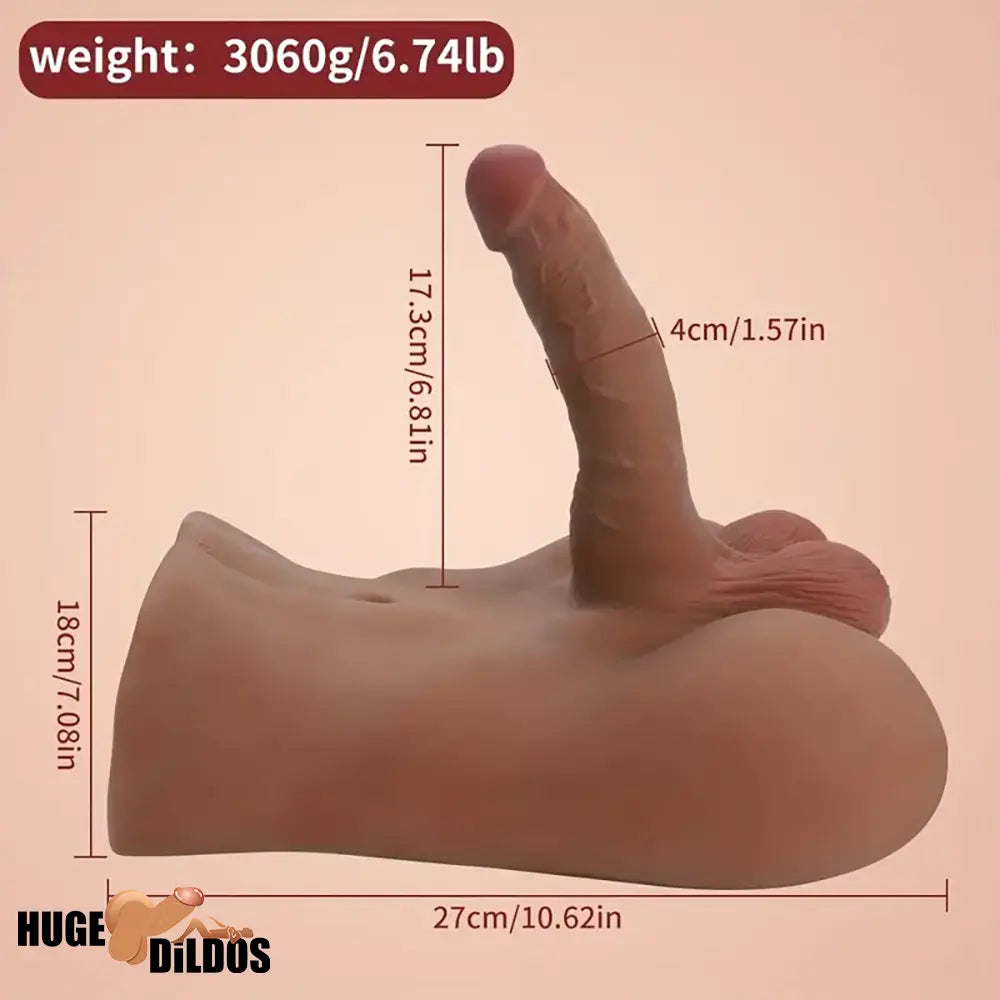 6.81in Silicone Realistic Dildo With Male Sex Torso Dildo For Hands-Free Sex