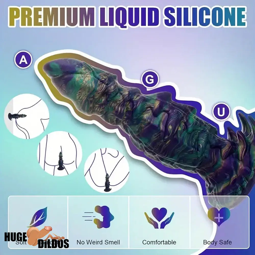 9.84in Body Safe Silicone Big Soft Monster Dildo For Body-Safe Suction Cup