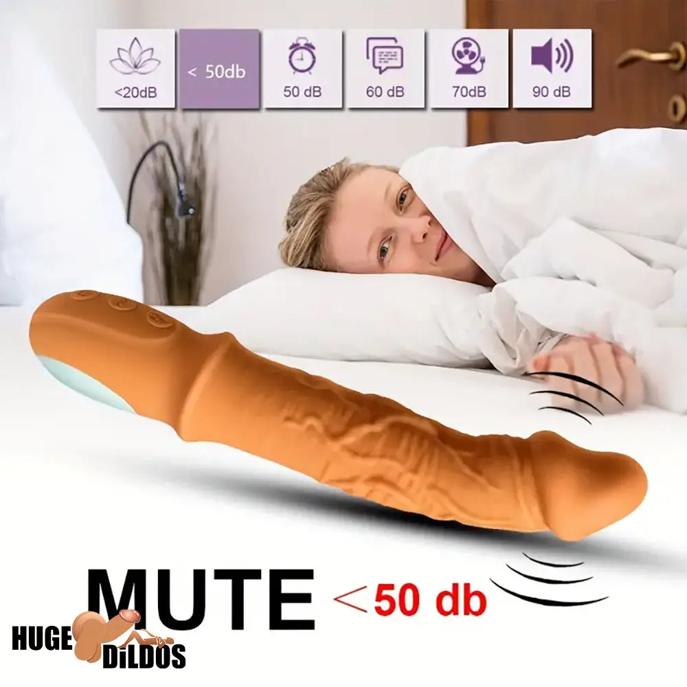 8.46in Automatic Soft Real Silicone G Spot Heating Vibrating Adults Dildo