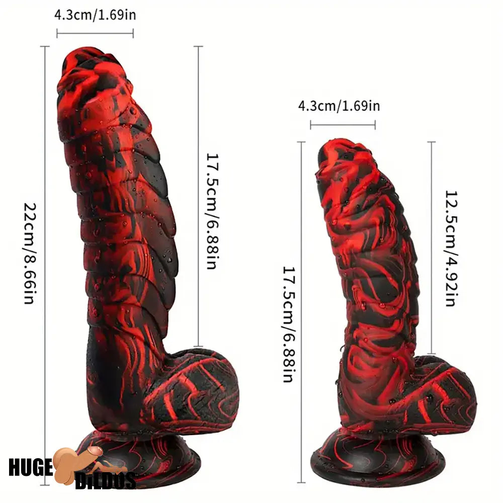 6.88in 8.66in Body Safe Silicone Soft Dinosaur Dildo For Hands-Free Play