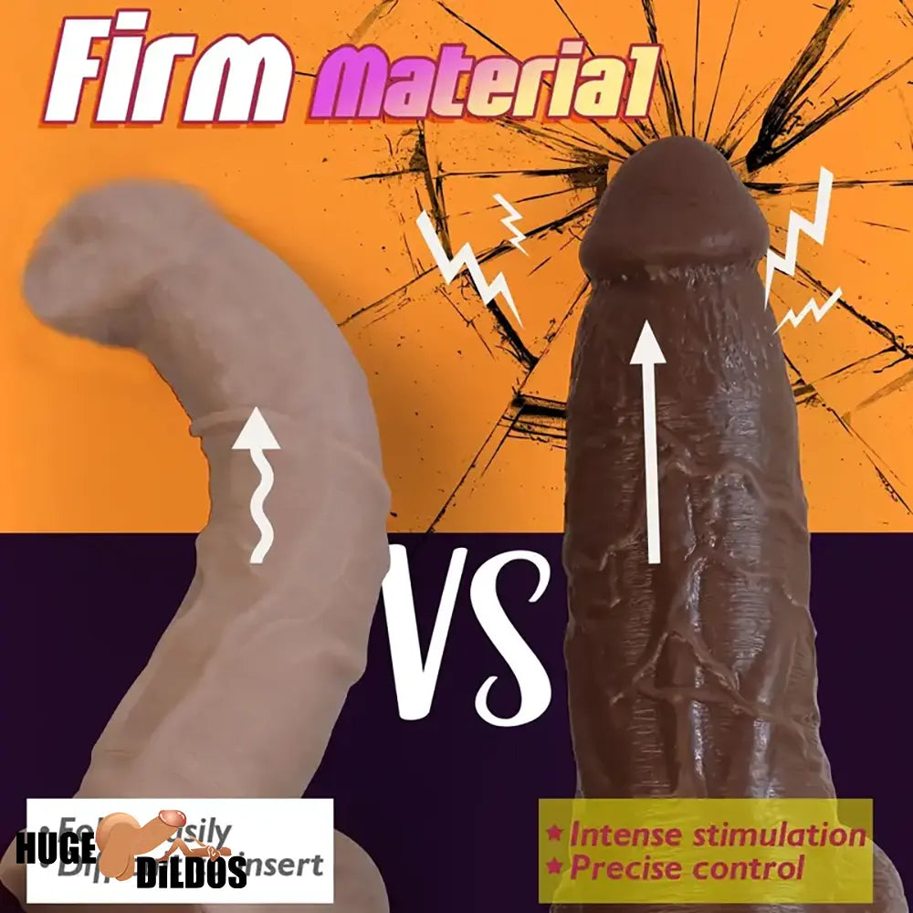 8in Big Silicone Cock Realistic Ebony Dildo BDSM Sex Toy For G Spot Clit
