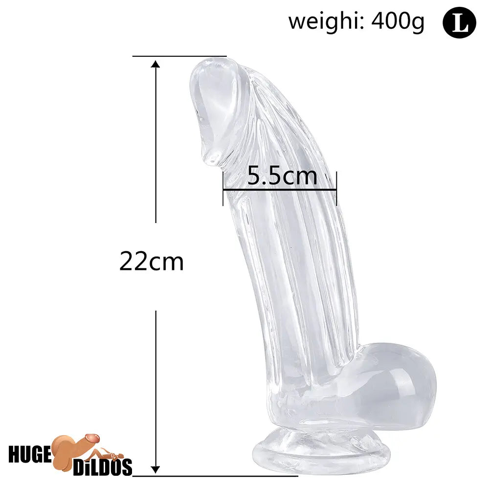 6.3in 7.28in 8.66in Realistic Clear Women Men Dildo With Suction Cup