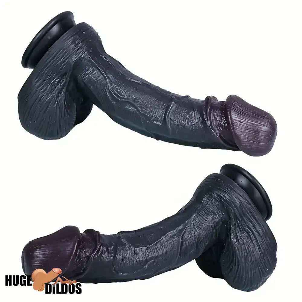 11.4in Silicone Ebony Large Soft Dildo For Women Couples Suction Cup