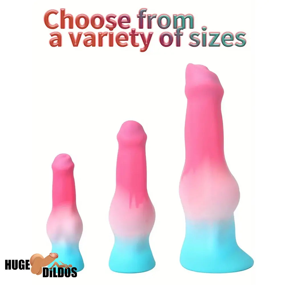 5.31in 7.09in 8.66in Fantasy Animal Dog Play knot Silicone Thick Soft Dildo