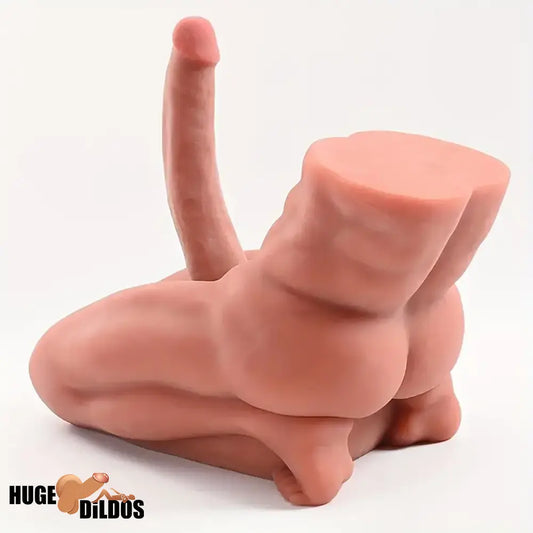 7.9in Premium Silicone Soft Dildo With 14.6lb Muscle Sex Doll Torso Love Toy