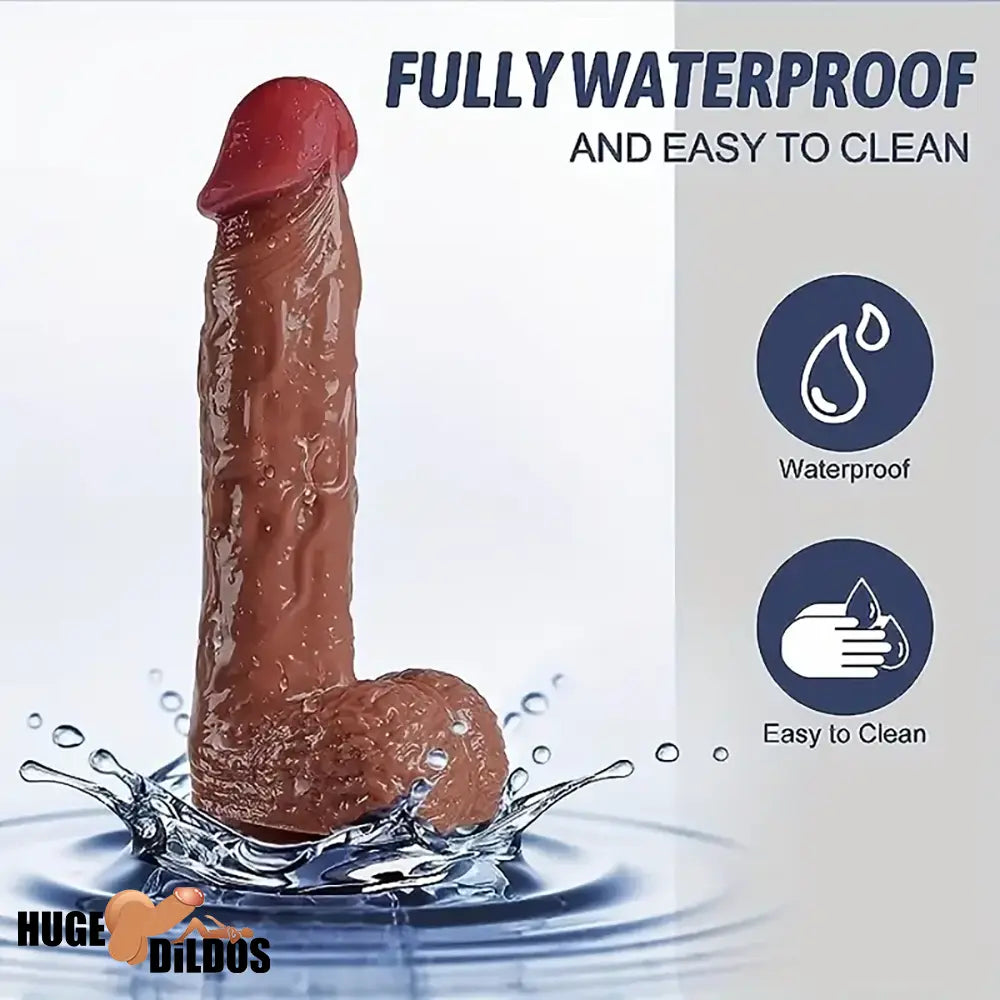 8.46in Soft Real Large Squirting Dildo With Curved Shaft For Indoor Sex