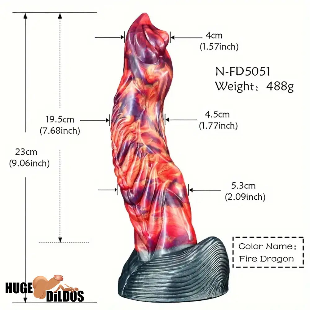 9.06in Real Cock Big Monster Penis Soft Silicone Dildo Suction Cup Base