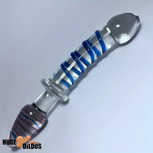 8.27in Clear Jelly Real Glass Crystal Cock Dildo For G-Spot Anal Stimulator