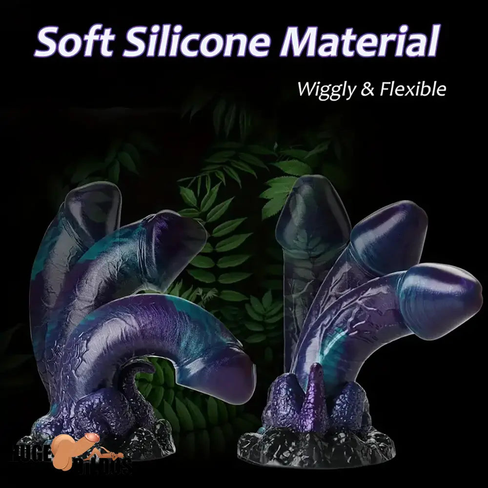 7.6in Dragon Fantasy Silicone Anal Monster Dildo Toy With Tentacle
