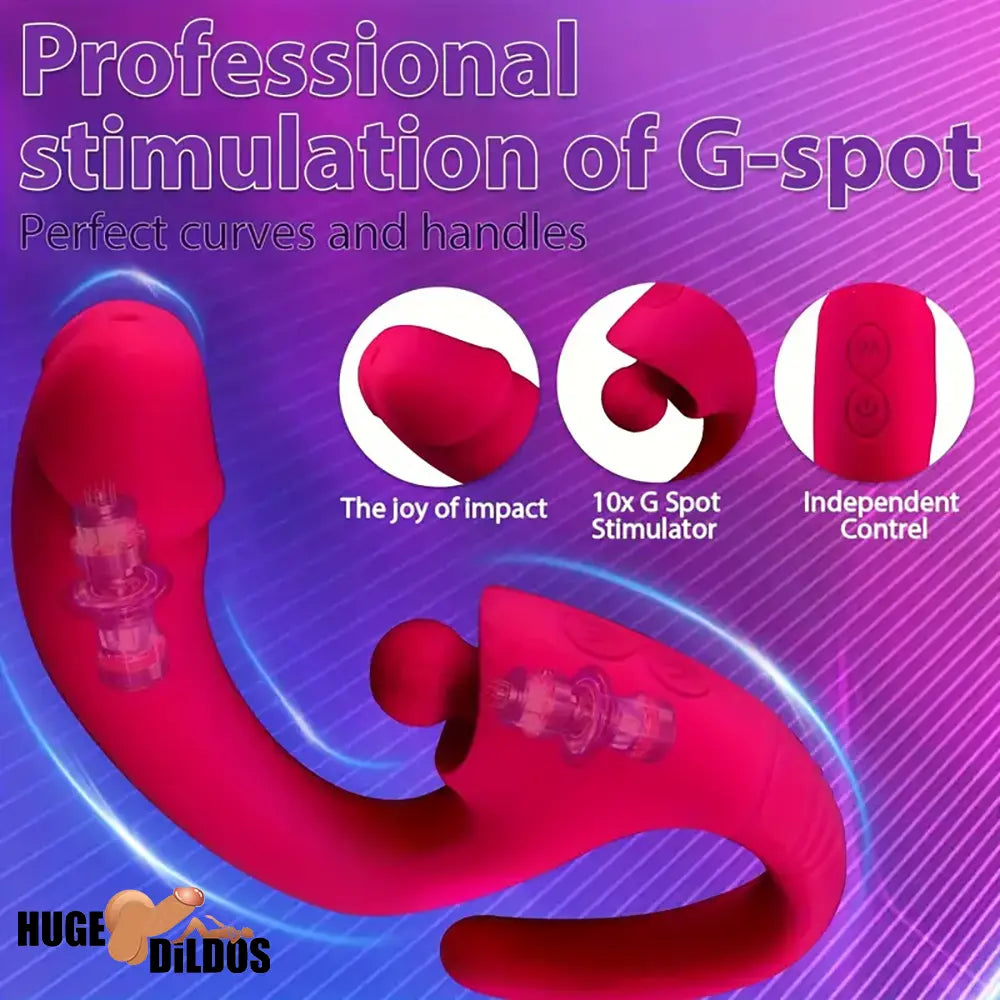 8.6in Auto Vibrating Impacting Big Dildo BDSM Sex Toy For Women Men