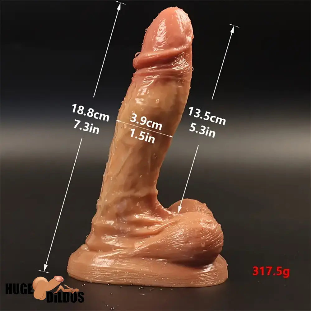 7.3in Soft Lifelike Silicone Men Women Dildo For Hand-Free Sex Play Game