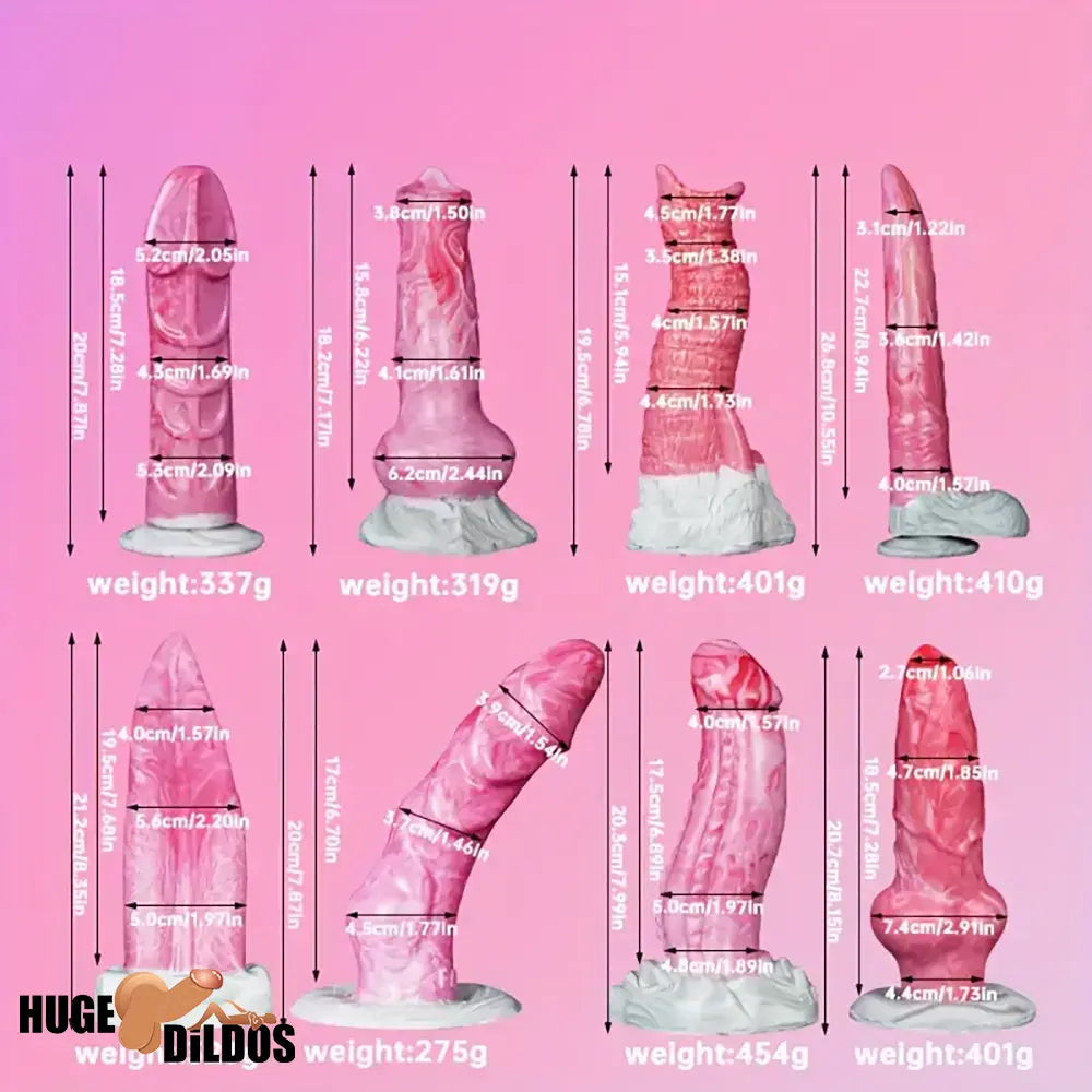 Multiple Models Monster Silicone Soft Animal Dog Knot Dildos With Suction Cup