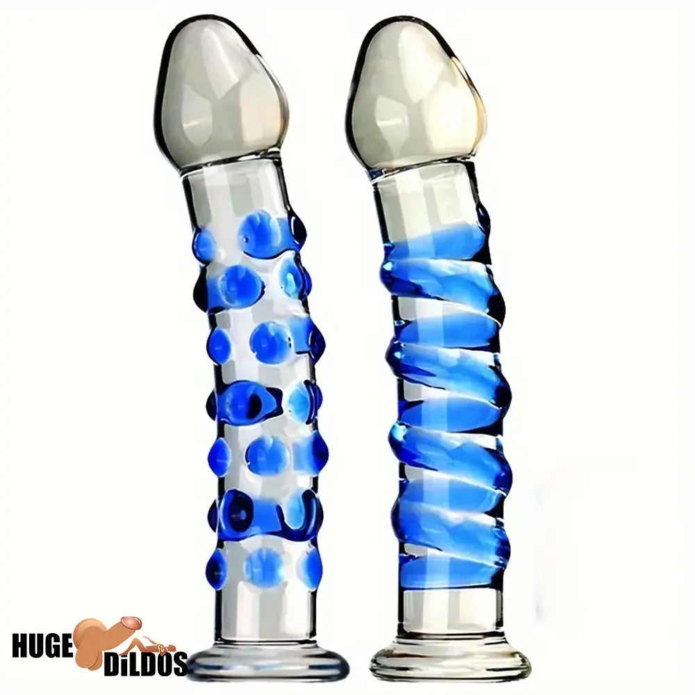 6.9in Clear Spiked Spiral Glass Dildo For G Spot Anal Vaginal Stimulation