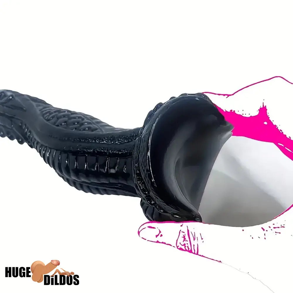 8.15in Silicone Dragon Large Soft Black Dildo For Women Couples Suction Cup
