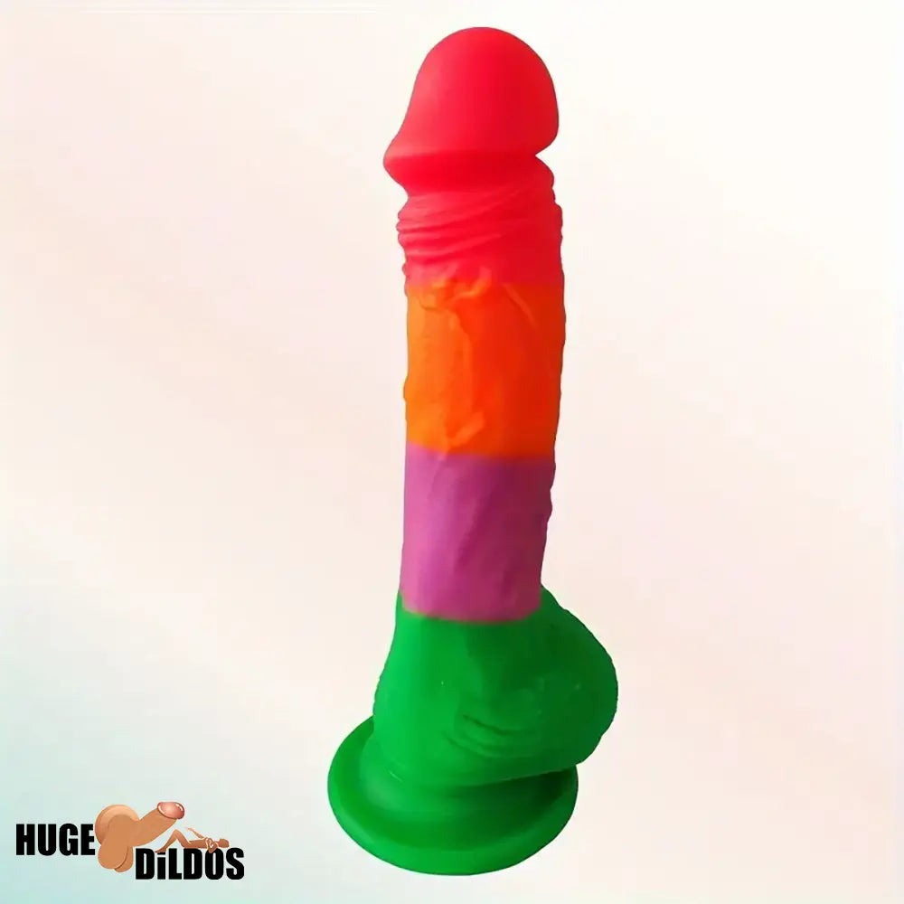 7.9in Silicone Rainbow Soft Dildo For Women Men Couple G-spot Clit Sex
