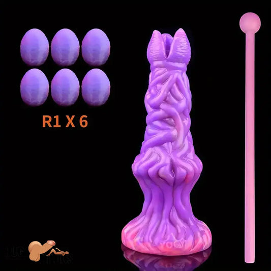 7.99in Luminous Ovipositor Silicone Dildo For Anal Vaginal G Spot Stimulation