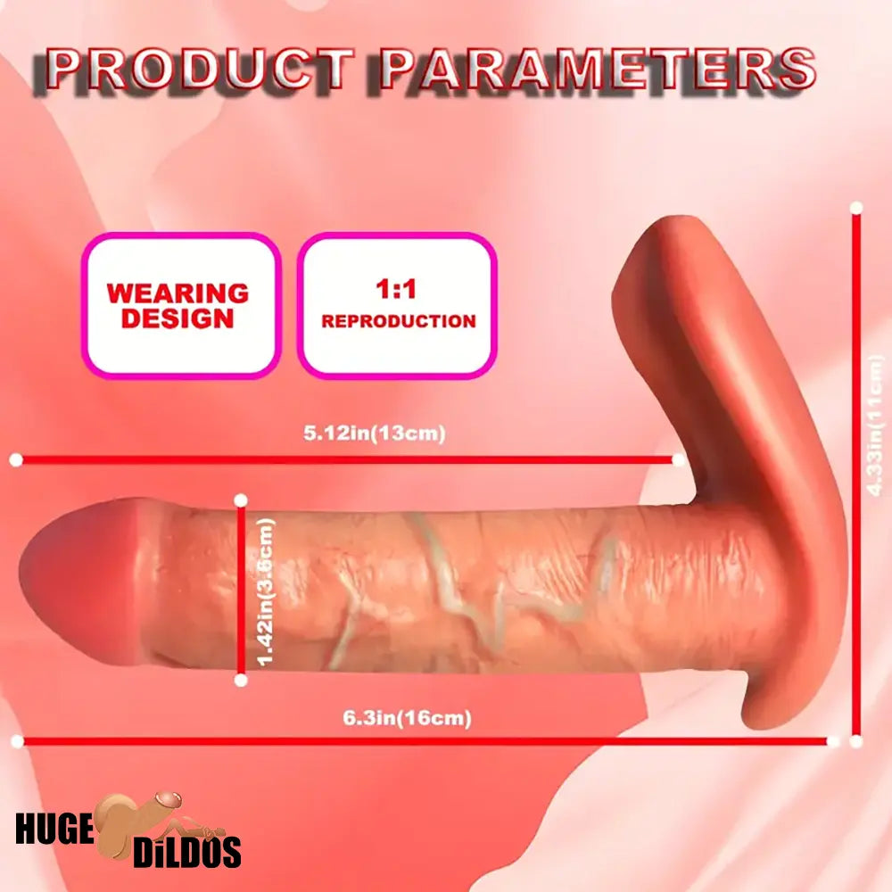 6.3in Silicone Heating Thrusting Vibrating Realistic Wearable Anal Dildo