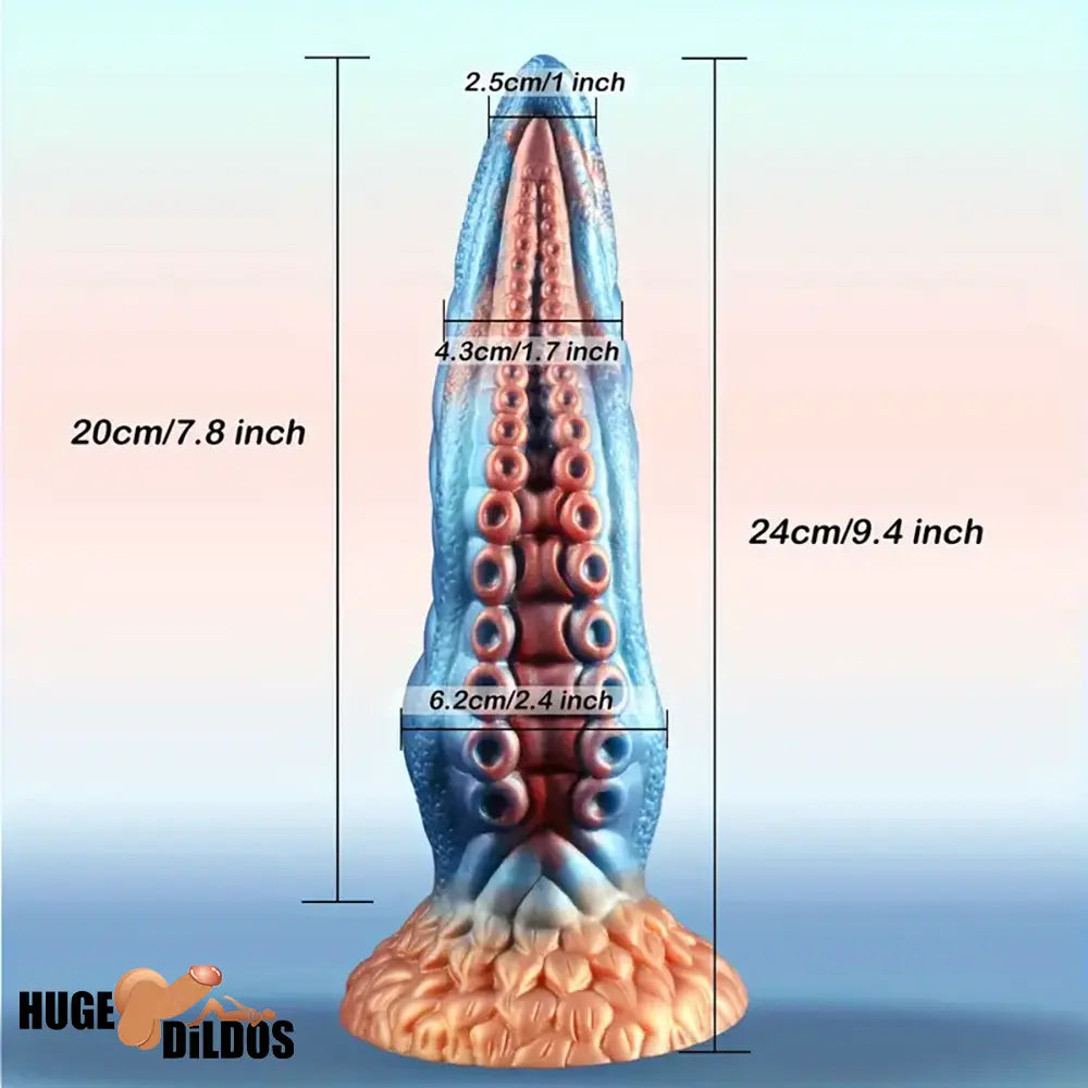 9.4in Silicone Octopus Tentacle Fantasy Thick Big Soft Dildo For Sex Toy