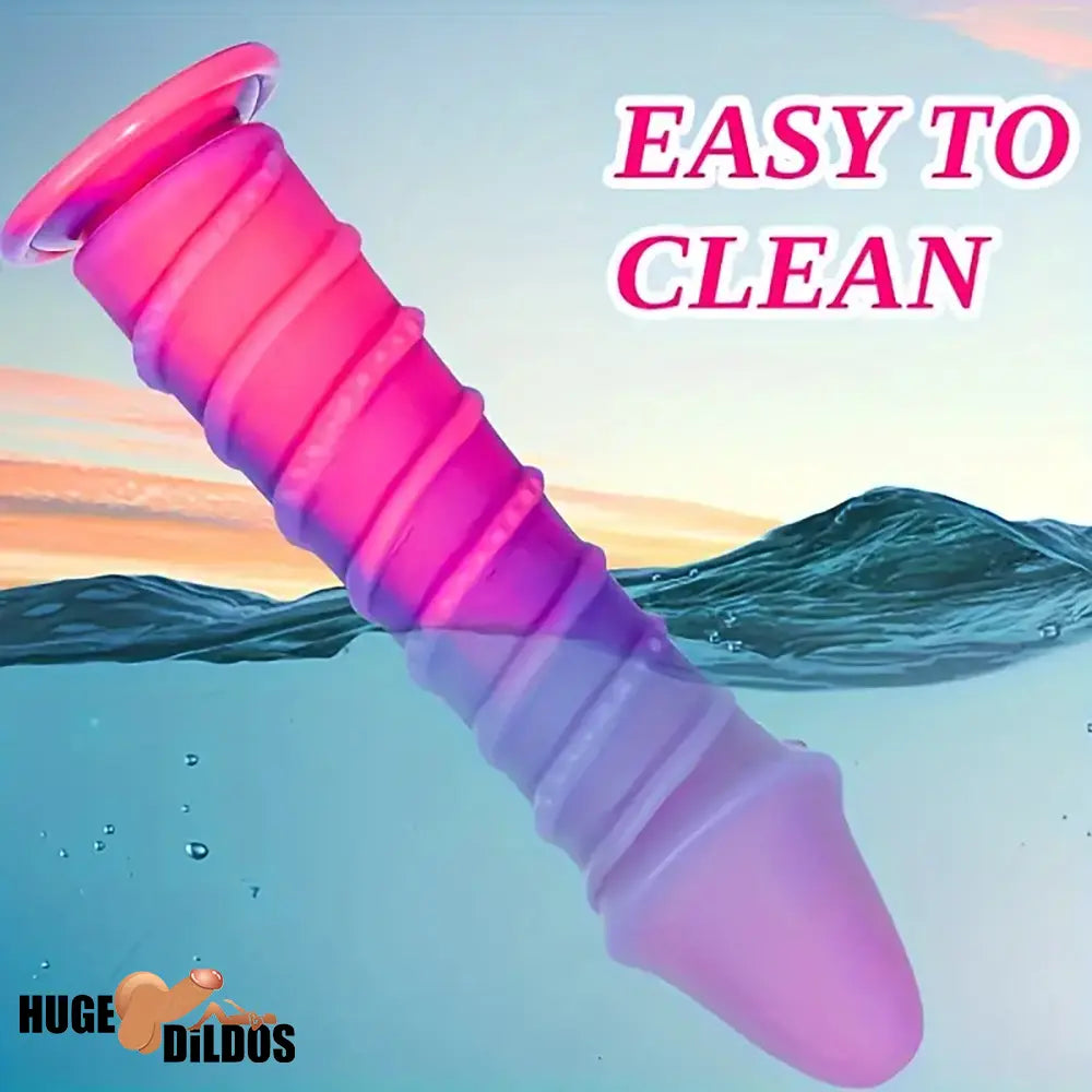 9.8in Odd Design Silicone Soft Big Dildo With Thread Pseudo Anal Stimulator