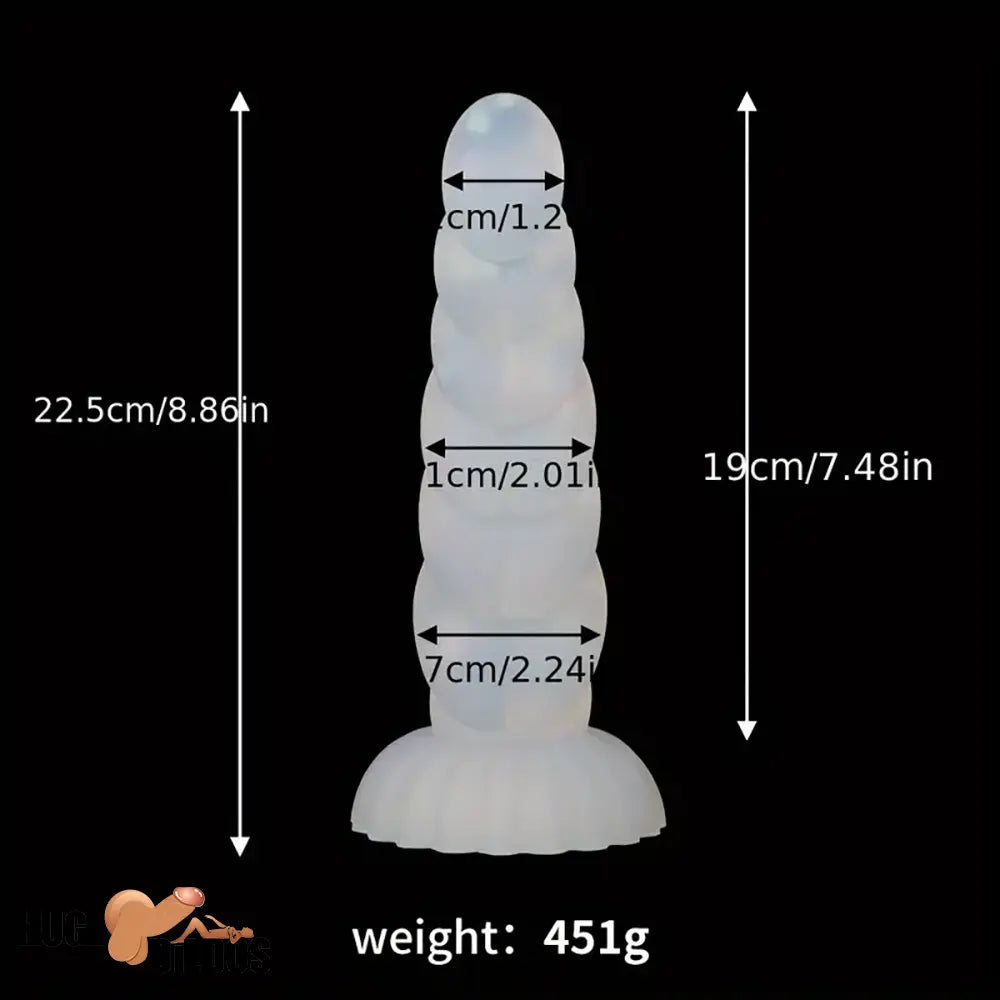 5.43in 8.86in Big Lifelike Jelly Glowing Dildo With Sucker Sex Toy Advancers
