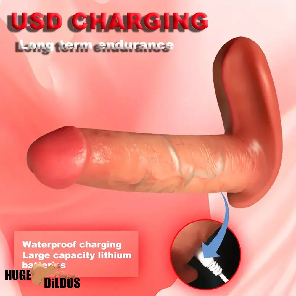 6.3in Silicone Heating Thrusting Vibrating Realistic Wearable Anal Dildo