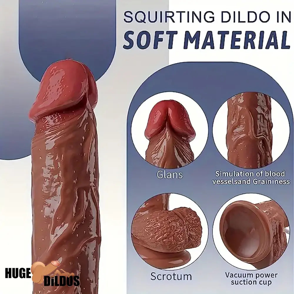 8.46in Soft Real Large Squirting Dildo With Curved Shaft For Indoor Sex