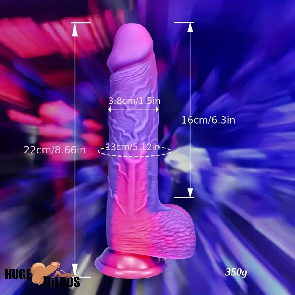 8.66in Silicone Soft Big Dildo For G-spot Vaginal Sex Toy Clit Anal Stimulator