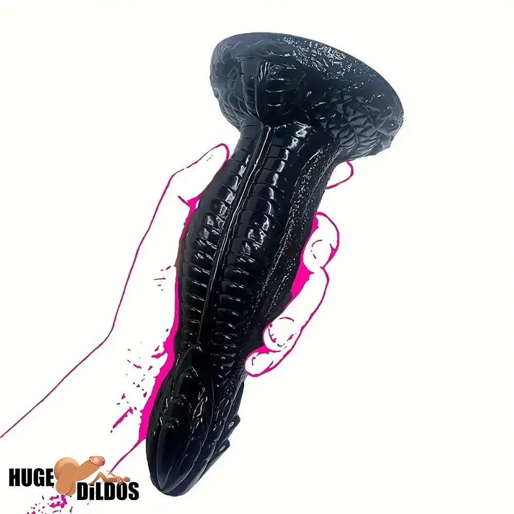 8.15in Silicone Dragon Large Soft Black Dildo For Women Couples Suction Cup