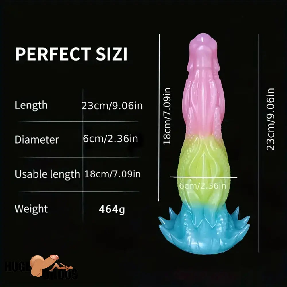 9.06in Silicone Dragon Big Soft Dildo For G-Spot Anal Stimulation Sex Clit