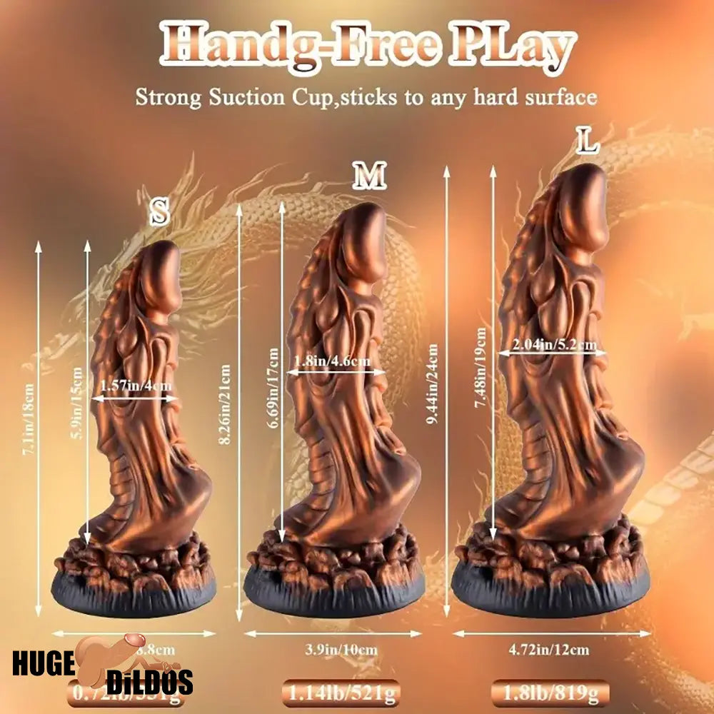 7.1in 8.26in 9.44in Premium Dragon Big Silicone Soft Dildo For Women