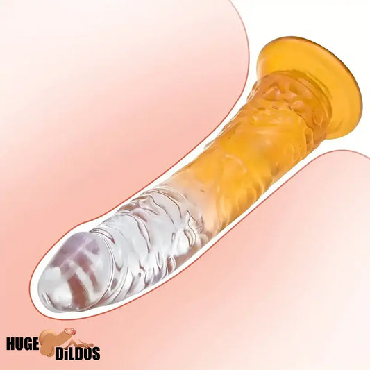 6.29in 7in 7.67in 8.46in Clear Crystal Real Cock Dildo For G-Spot Vagina Sex