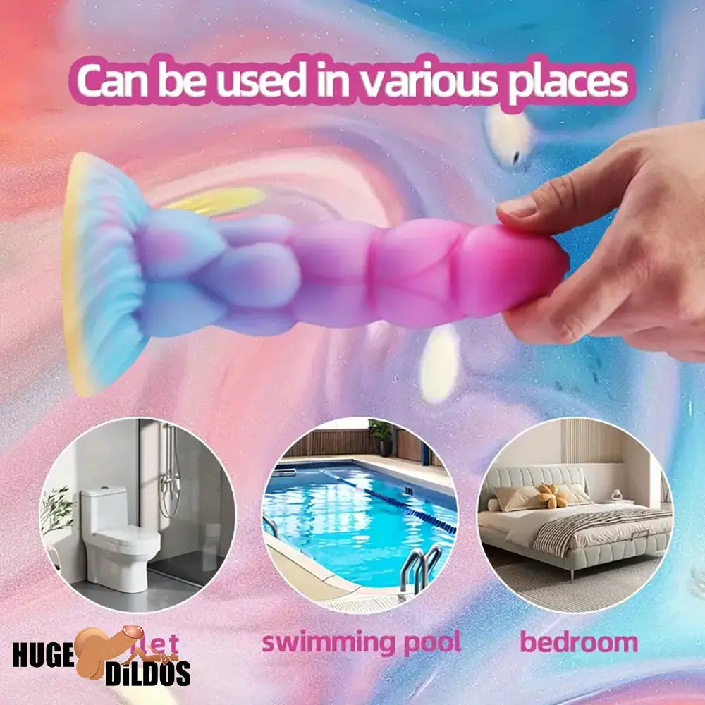 7.8in Monster Luminous Silicone Women Dildo For Hands-Free G Spot