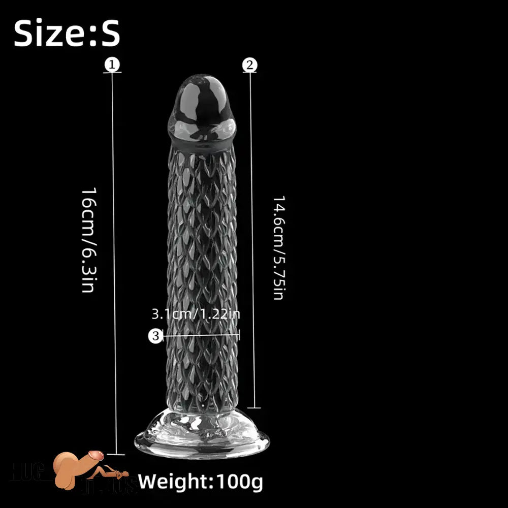 6.3in 7.48in 8.27in Real Lifelike Dragon Clear Soft Anal Dildo For Women