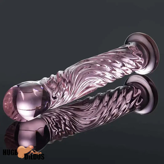 6.69in Realistic Pink Threaded Glass Durable Dildo For Female Sex Pleasure