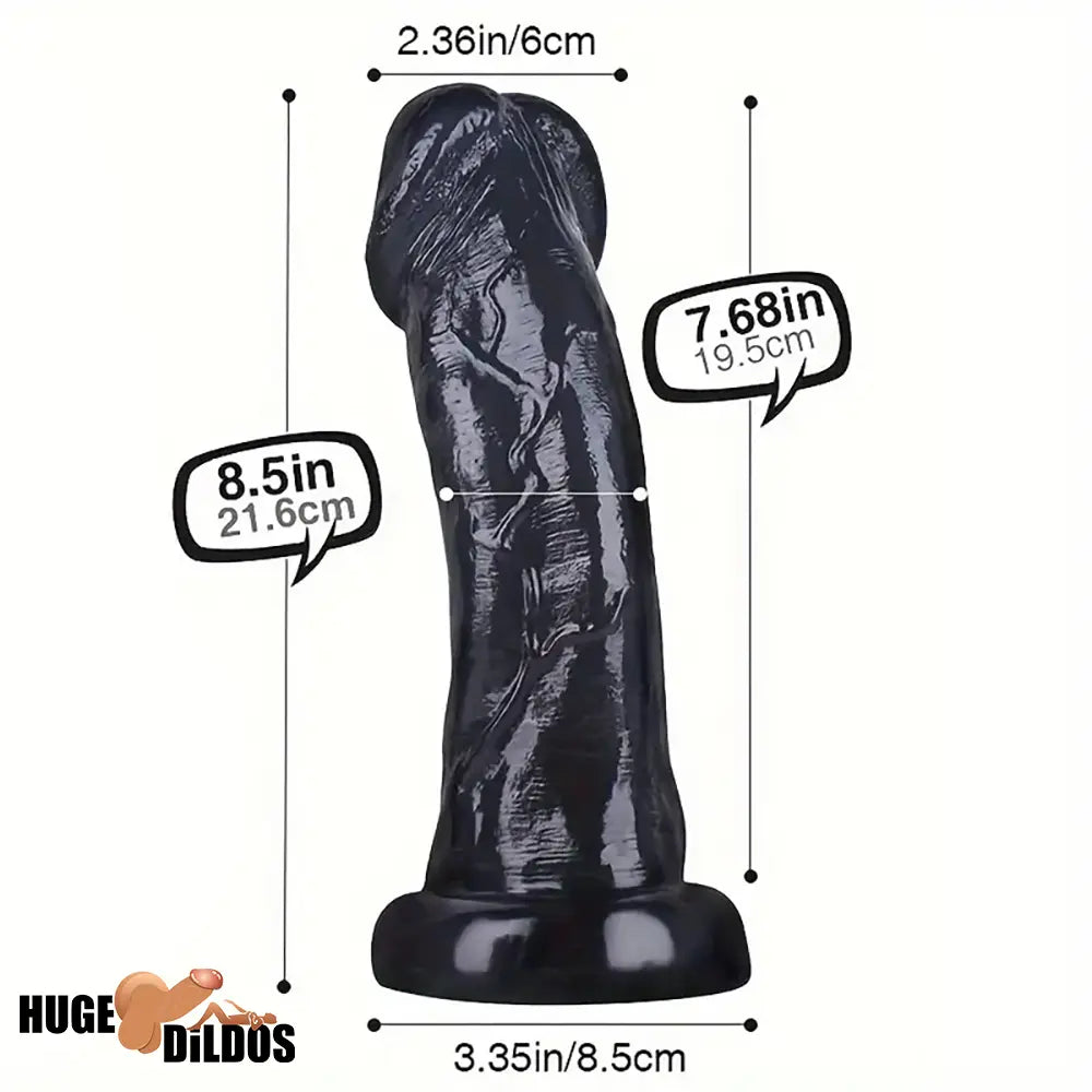 8.5in Real Cock Big Black Dildo Penis Anal Expander For Cock Stimulation