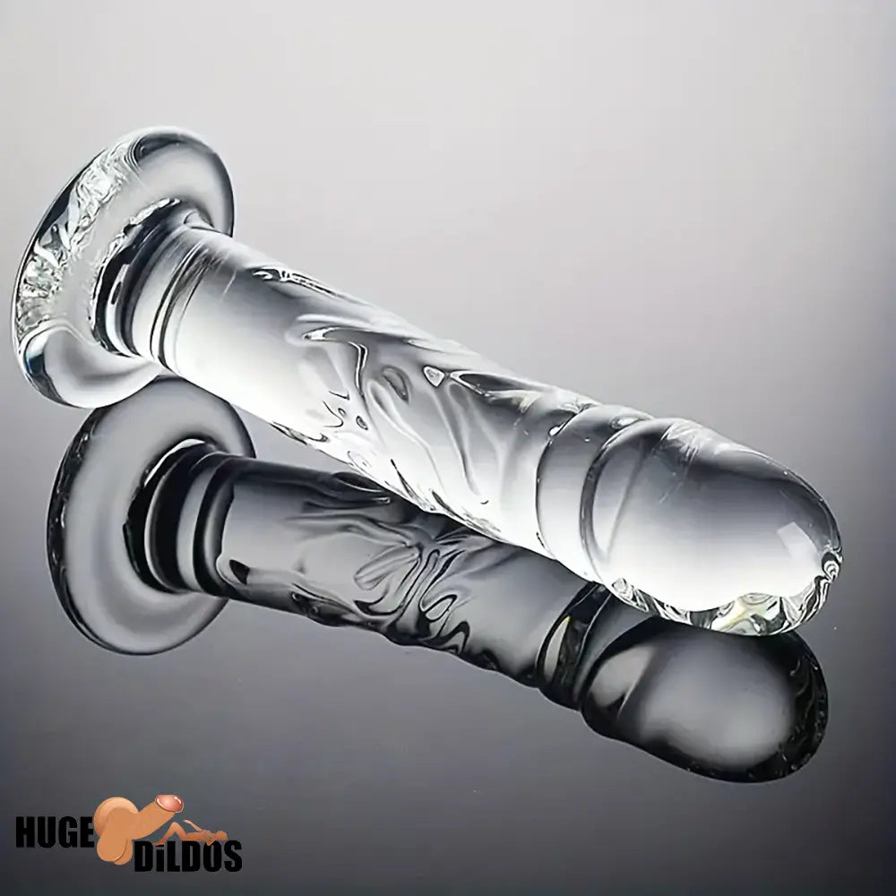 7.09in Clear Elegant Glass Crystal Dildo For Female Male Cock Sex Pleasure
