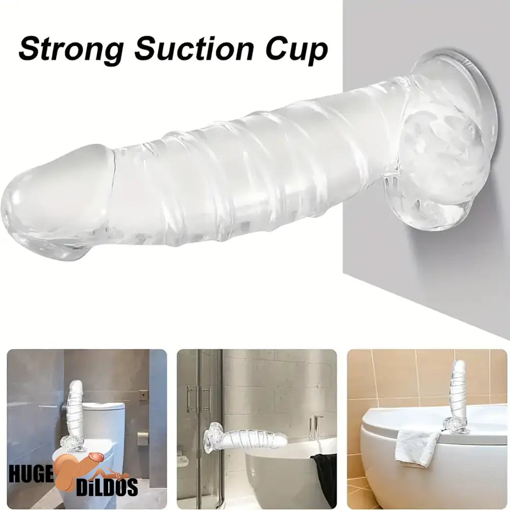 12.9in Realistic Spiral Texture Big Women Dildo For Hands-Free G Spot Play