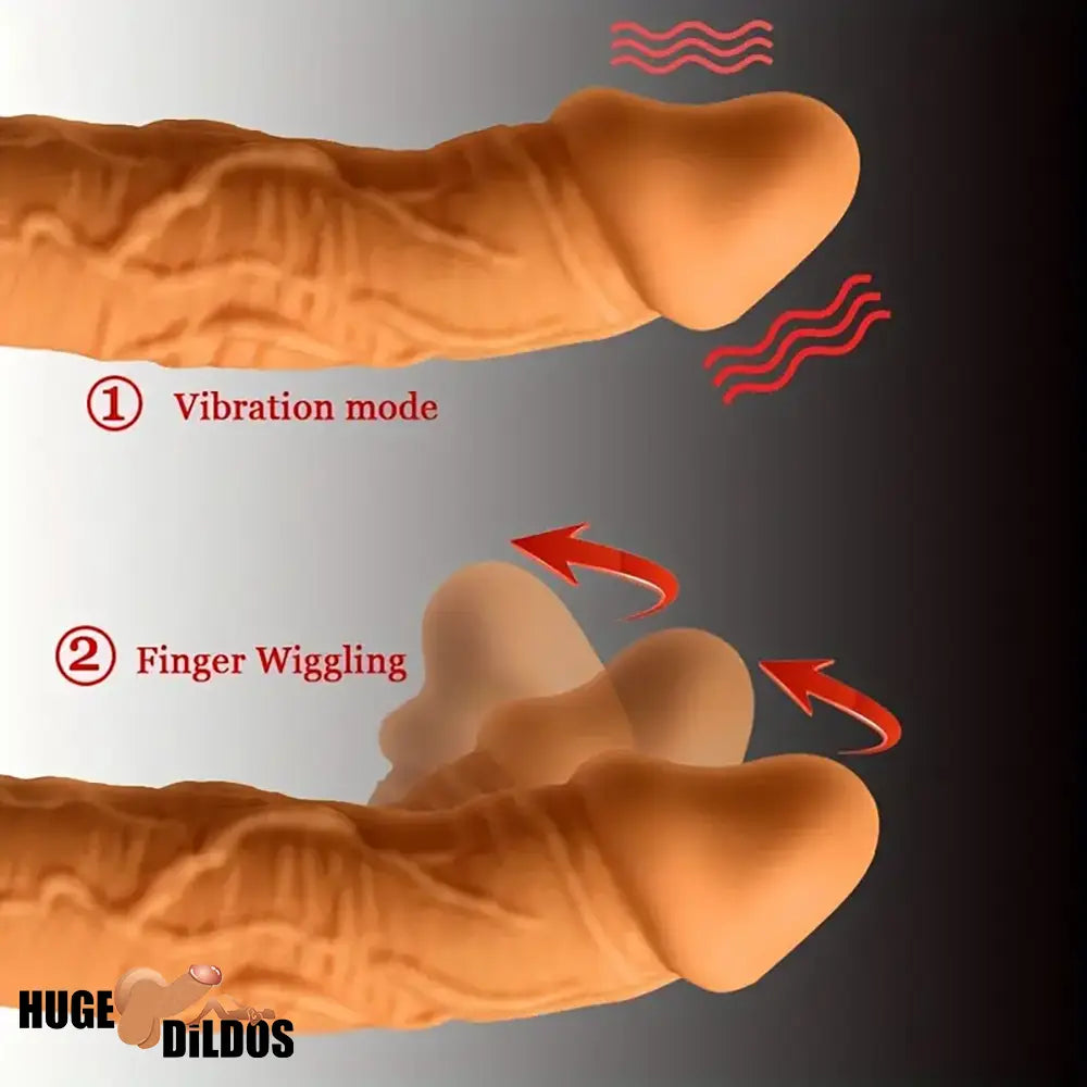 8.46in Automatic Soft Real Silicone G Spot Heating Vibrating Adults Dildo