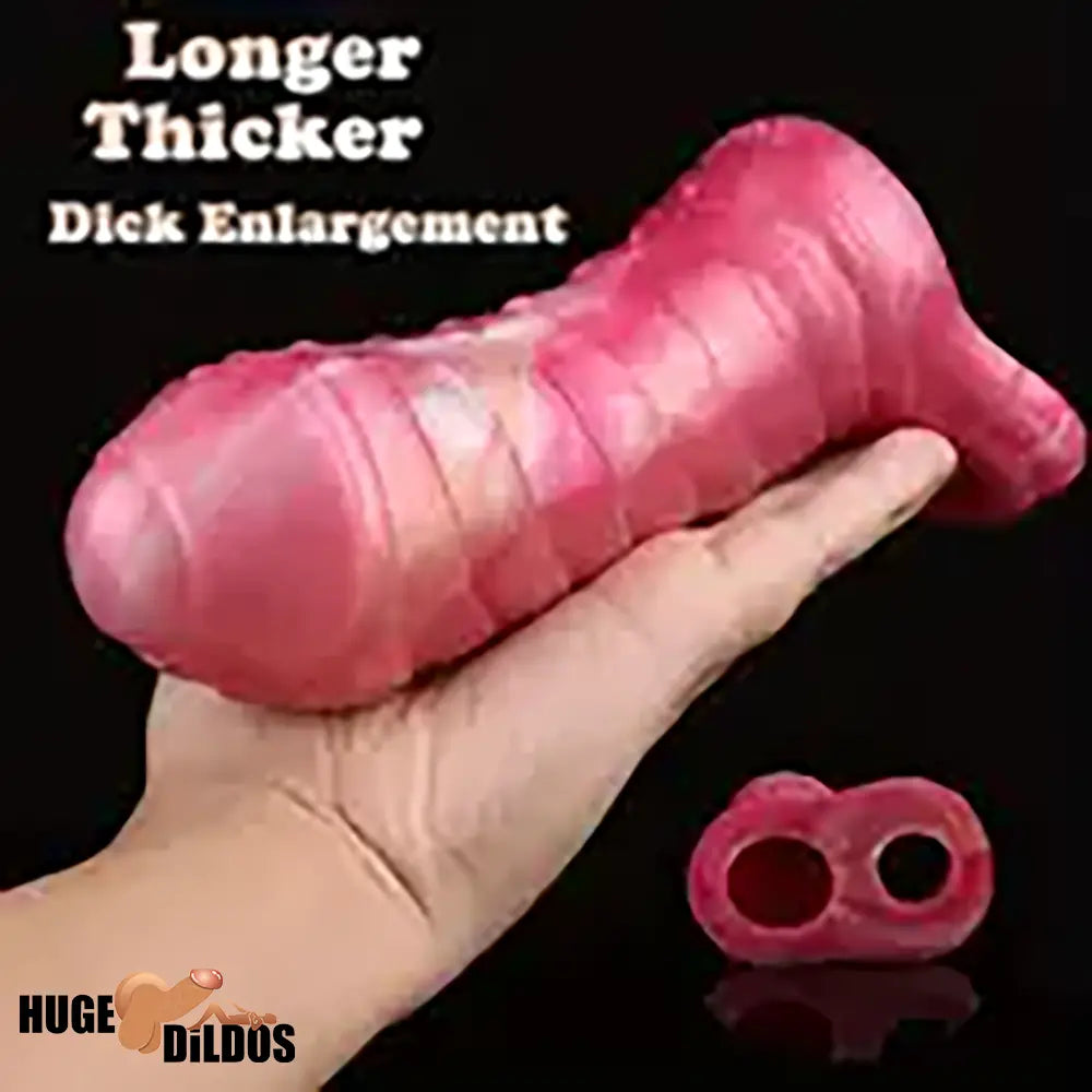6.1in Silicone Soft Dildo Sleeve Penis Extender Reusable Hollow Sleeve