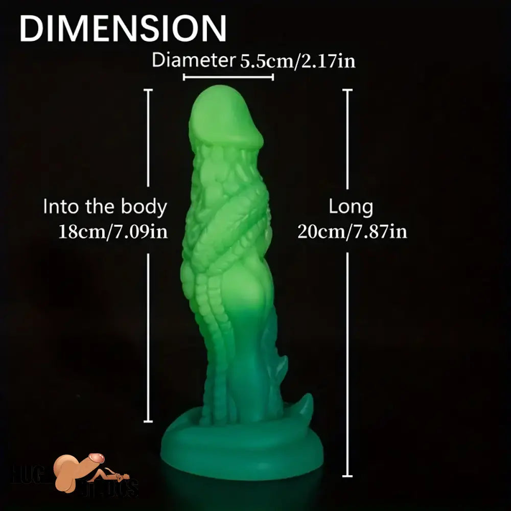 7.87in Realistic Dragon Green Gradient Soft Silicone Women Useful Dildo