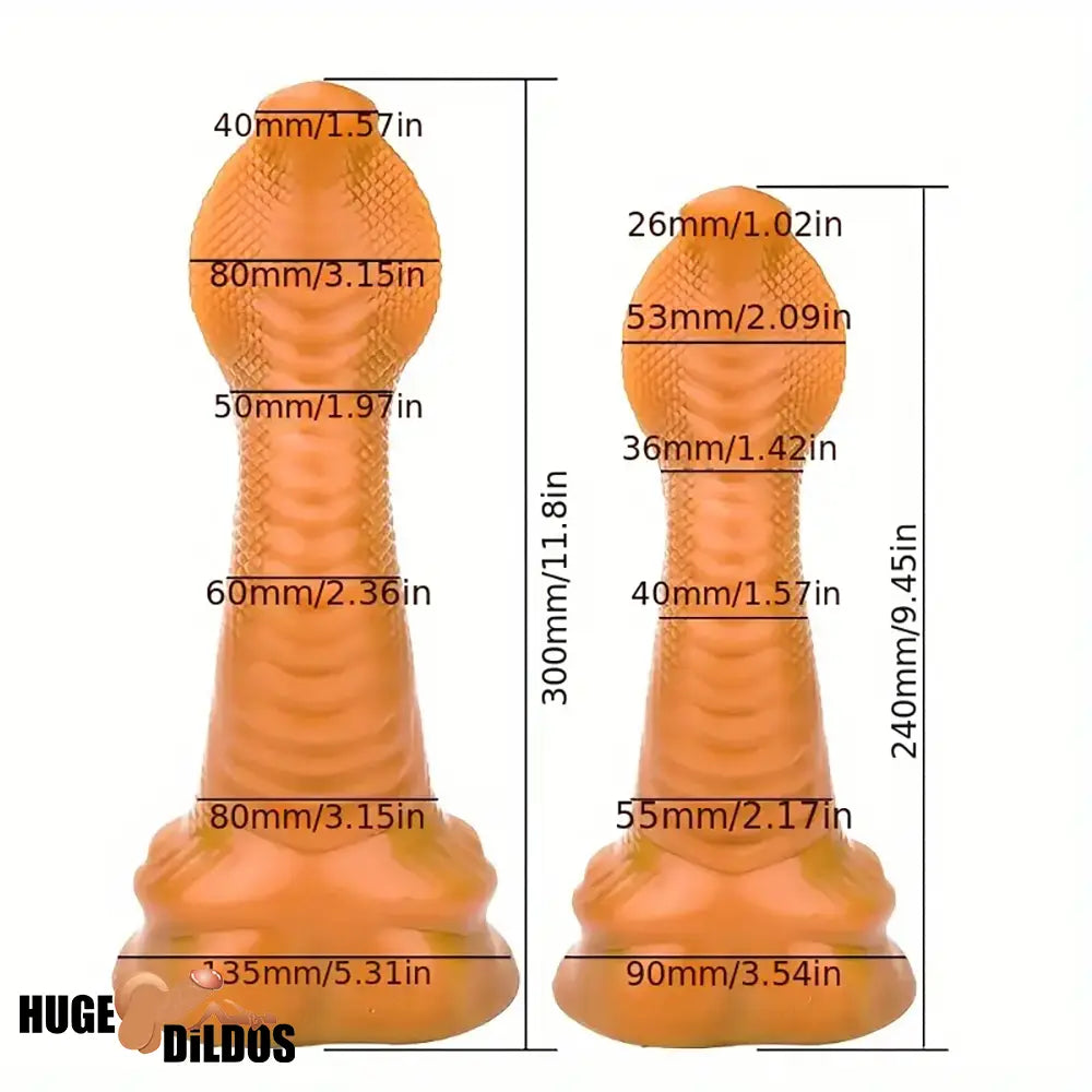 9.45in 11.8in Fantasy Animal Snake Cock Silicone Soft Dildo For Clit Play