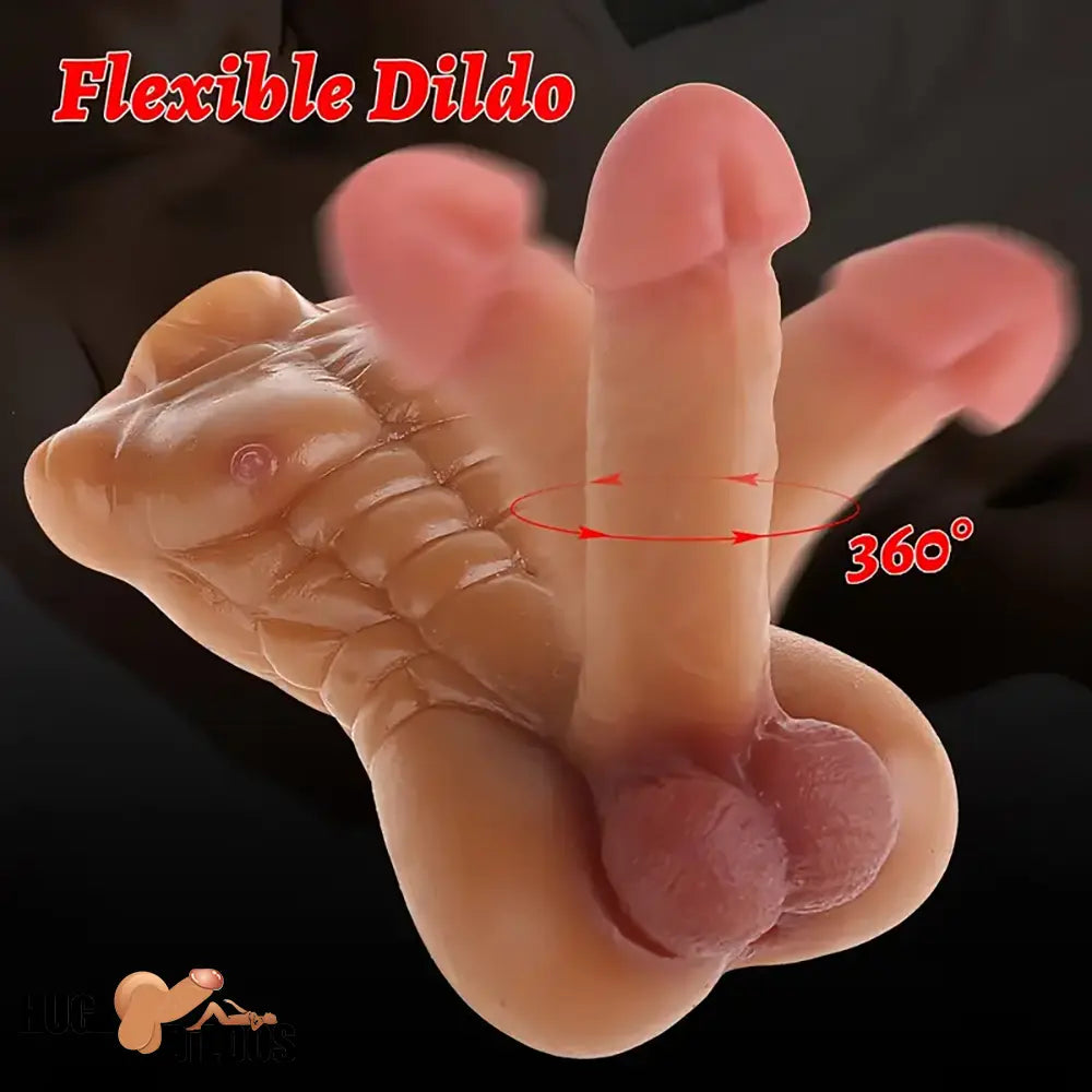 5in Premium Real Silicone Soft Dildo With 1.5lb Muscle Sex Toy Doll Torso