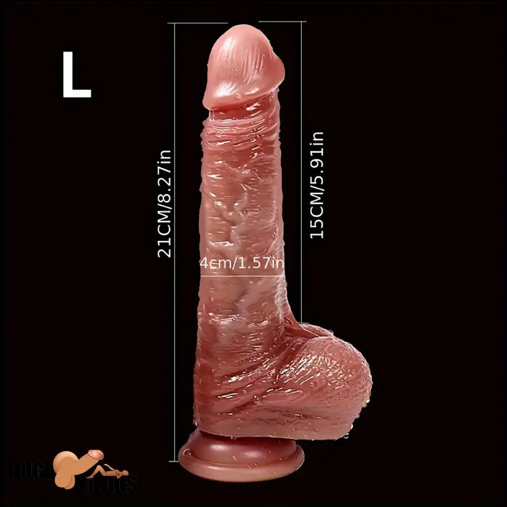 7.08in 8.27 Silicone Soft Cock Dildo For Clit Anus Dilator With Sliding Skin