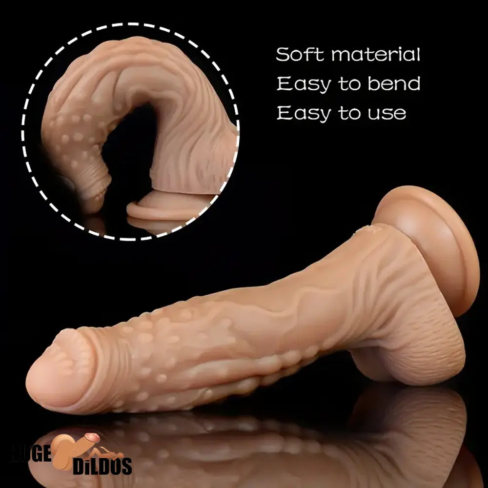 7.67in Silicone Fantasy Soft Dildo For G-Spot Anal Stimulation Adult Sex