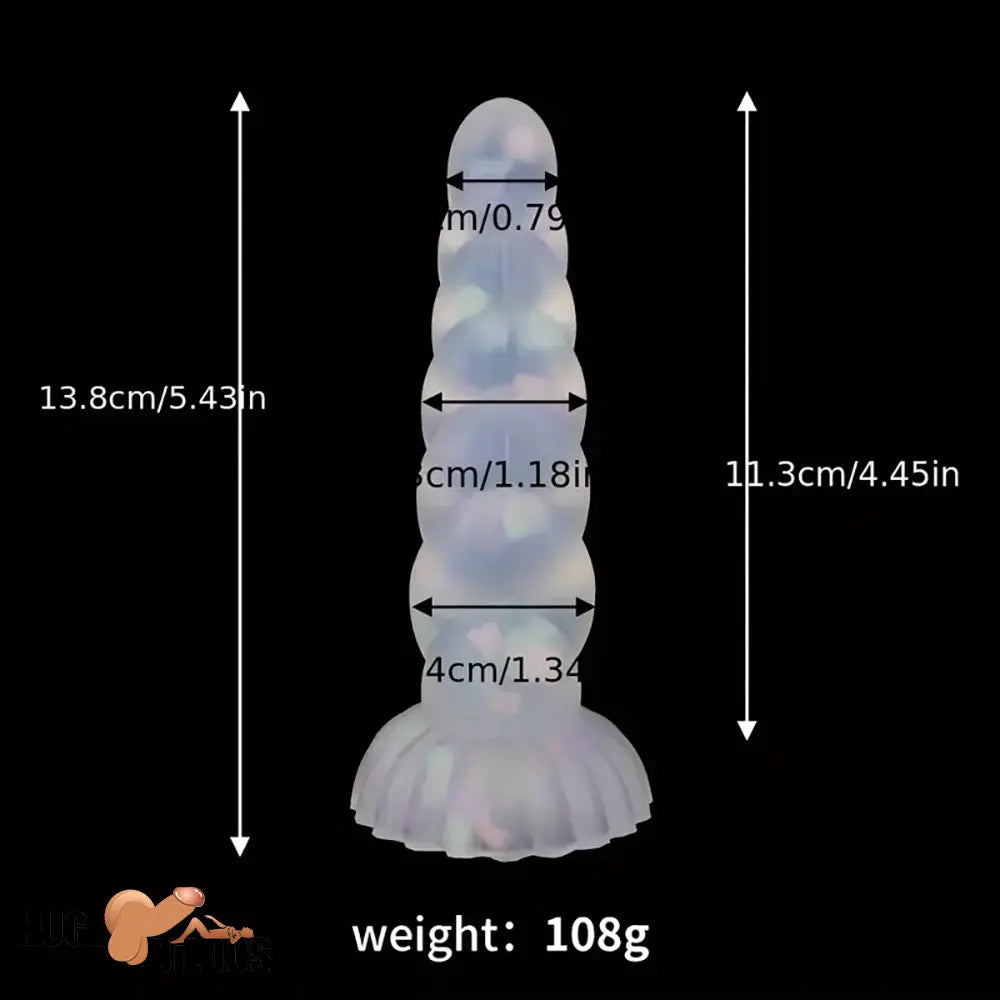 5.43in 8.86in Big Lifelike Jelly Glowing Dildo With Sucker Sex Toy Advancers