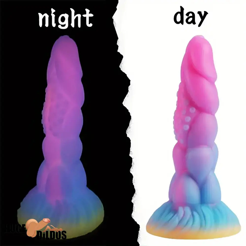 7.8in Monster Luminous Silicone Women Dildo For Hands-Free G Spot