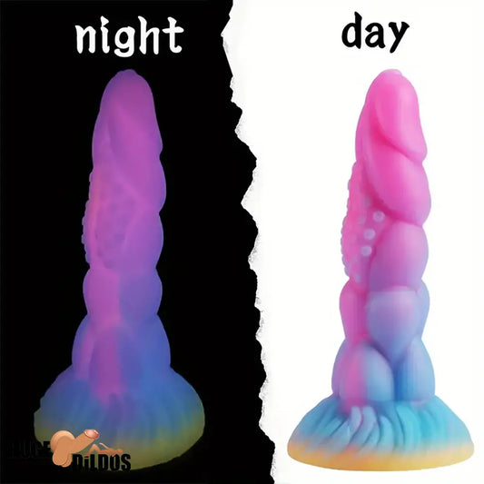 7.8in Monster Luminous Silicone Women Dildo For Hands-Free G Spot