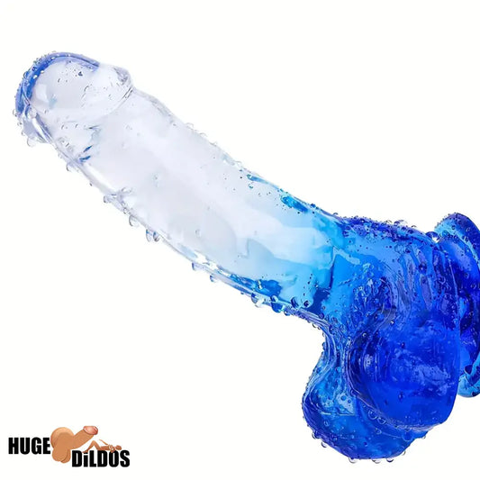 5.9in 7in 7.9in Gradient Color Clear Jelly Real Cock Dildo For G-Spot Anal Sex