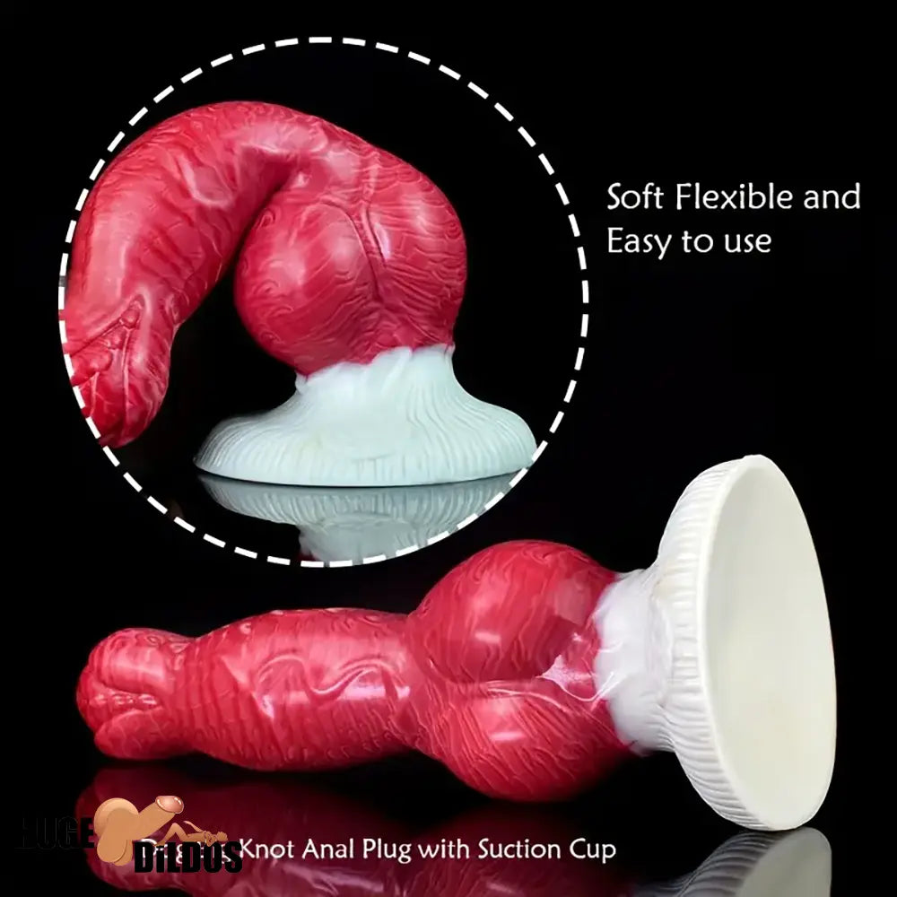 8.27in 9.2in 10.8in Fantasy Dog Cock Silicone Big Knot Soft Clit Sex Dildo